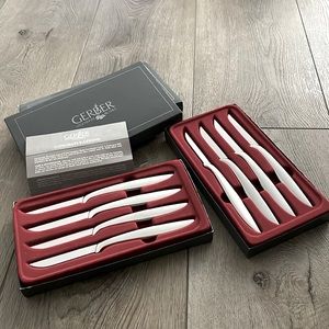 Set Of 8 Gerber Steak Knives NEVER USED Cardboard Boxes have some scuffed edges